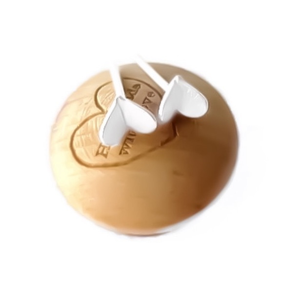 Folded Heart Stud Earrings Gold, Rose, Oxidized or Polished 925 Sterling Silver - Picture 7 of 11